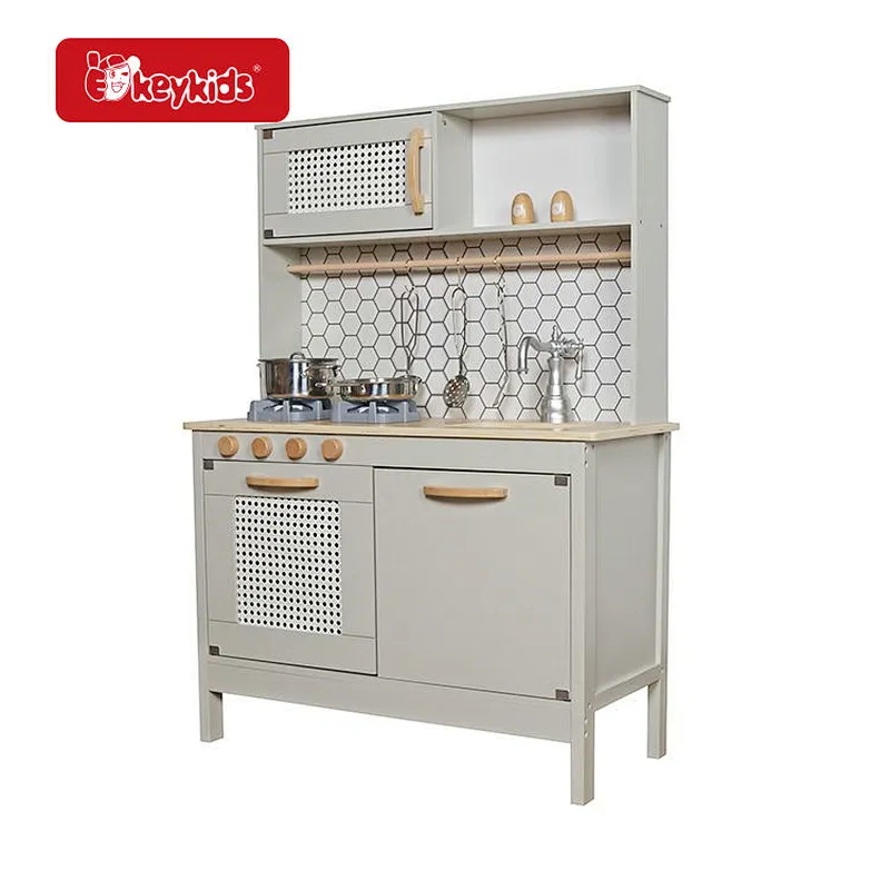 Nordic design play cooking game wooden toy kitchen set for kids W10C820B